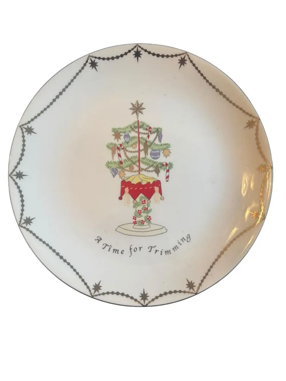 Lenox Merry & Bright Its Time For Trimming 8” Dessert Salad Plate Christmas